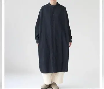 prit (프릿) 밴드 카라 데님 원피스 인디고