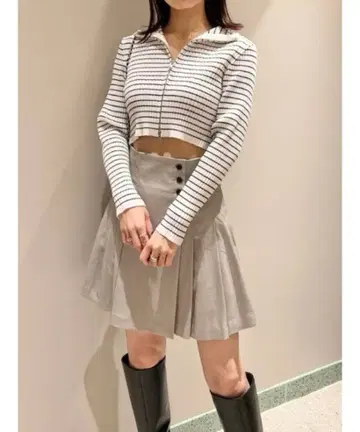 snidel 프론트 지퍼 니트 풀오버