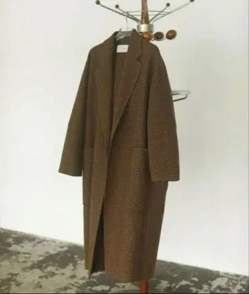 TODAYFUL 브라운 체크 울 오버코트 38