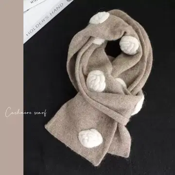 캐시미어 꽃무늬 머플러 베이지/블랙