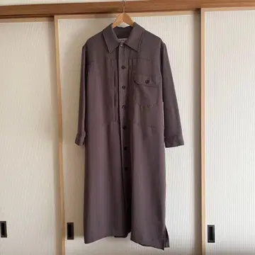 주카 브라운 긴팔 셔츠 원피스