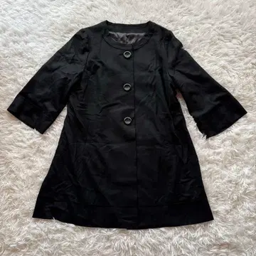 ayumi 여성용 코트 L 울 노카라 블랙 일본제 블랙