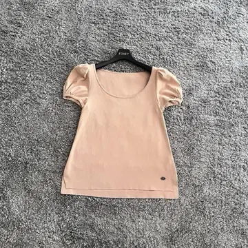 FOXEY NY 38 핑크 베이지 퍼프 슬리브 니트