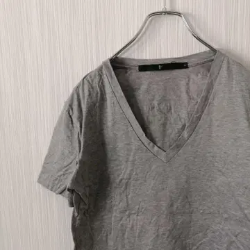 No ID. T셔츠 반팔 V넥 그레이