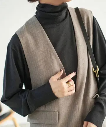 택 포함 새상품 Spick and Span 18G 터틀넥 풀오버