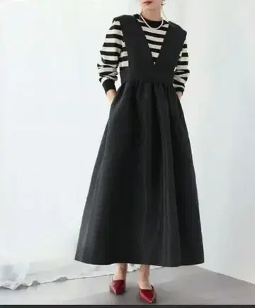 블랙 롱 원피스