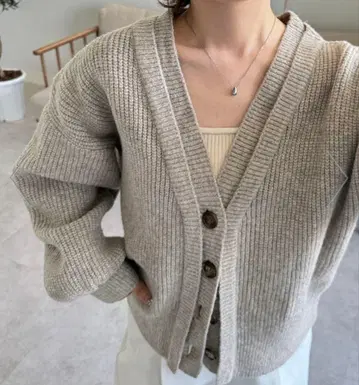 RANAN 니트 가디건 베이지