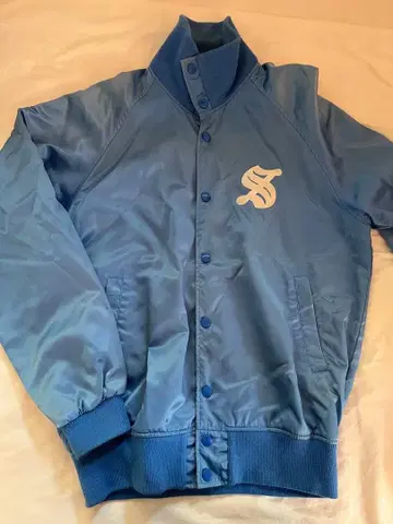 DESCENTE DR-90A 파랑 스카이블루 바시티 자켓