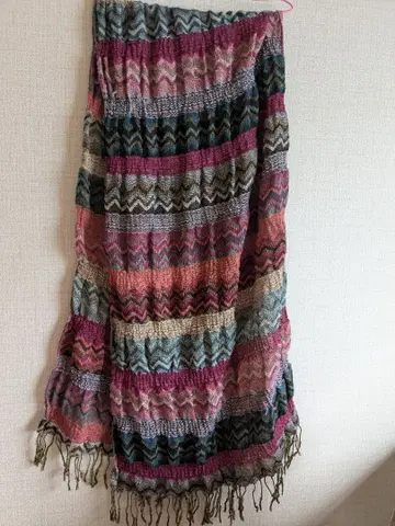 멀티 컬러 지그재그 스톨