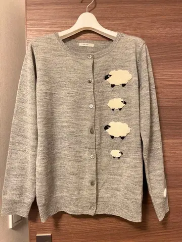 니코앤드 nikoand 양 패턴 그레이 가디건