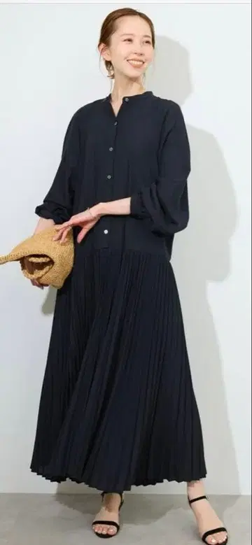 슬로브 이에나 미사용 새상품 네이비 롱 원피스