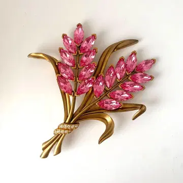 초레어 스와로브스키 빅 브로치 빈티지 꽃