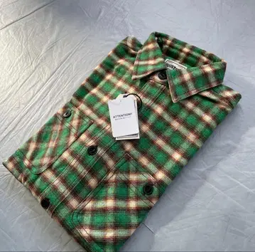 HOUSTON 그린 계열 체크 무늬 플란넬 셔츠 사이즈 XL