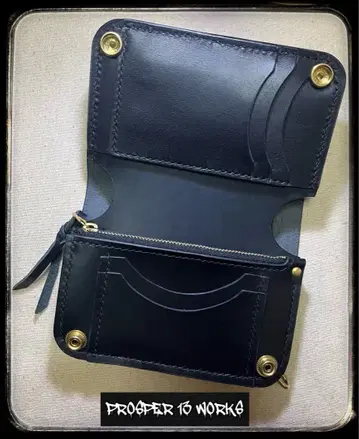 미들 트래커 지갑 3층 히메지 가죽