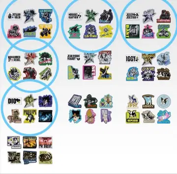 죠죠의 기묘한 모험 제일복권 스티커 컬렉션 씰 5종 세트