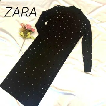 ZARA 니트 원피스 블랙 스팽글 포함 M