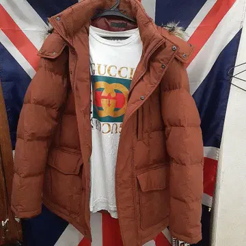 유니클로 브라운 와인 다운 코트 L