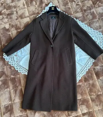 심플 롱 코트 다크 브라운