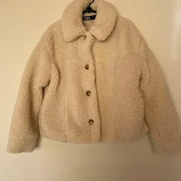 ZARA 보아 자켓 크림색