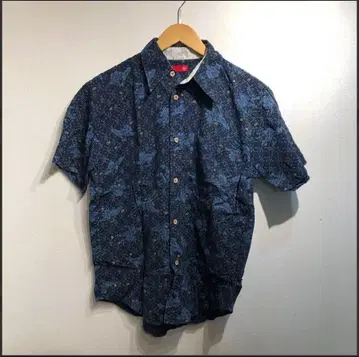 00s 빈티지 네이비 반팔 셔츠 스트릿 모드 내추럴