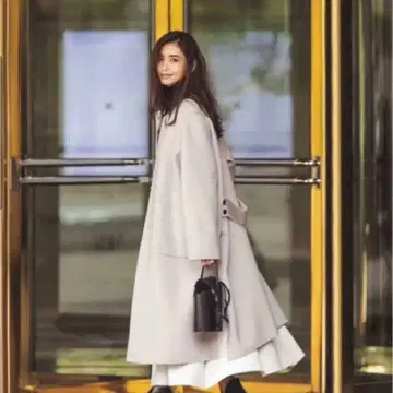 ADORE 어도어 울 캐시미어 2 TONE 리버 백 벨트 코트 36