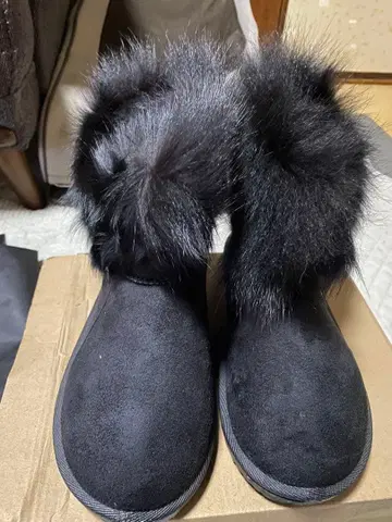 velen 블랙 어그 부츠 퍼 포함