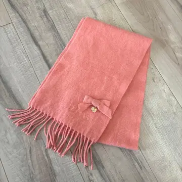 FURLA 리본 포함 핑크 머플러