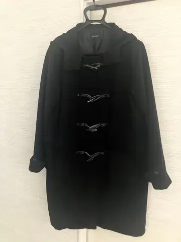 Sprinkle 더플 코트 블랙 후드 부착 아우터