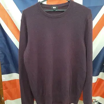 다크 퍼플 캐시미어 100% 스웨터 L
