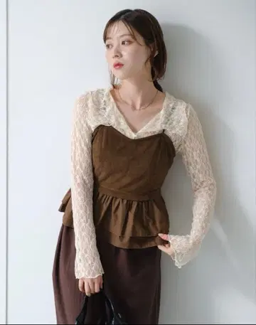 [ 택 포함 새상품 ] kastane 스웨이드 뷔스티에