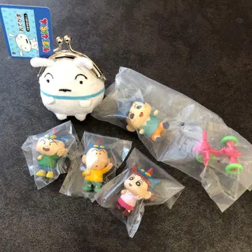 짱구는 못말려(크레용 신짱) 미니 피규어 5개 세트 & 시로 저금통