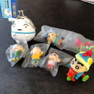 짱구는 못말려(크레용 신짱) 미니 피규어 5개 세트 & 시로 저금통