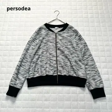 [페르소디아] 블루종 점퍼 겉옷 캐주얼 심플 블랙 화이트 M