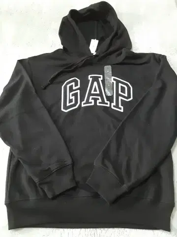 GAP 블랙 후드 부착 후드티 S