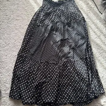 누키테파 롱 스커트 도트 무늬