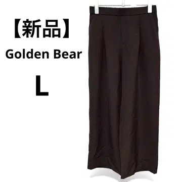 [ 새상품 ] 골든 베어 와이드 팬츠 허리밴딩 턱 디테일 브라운 L