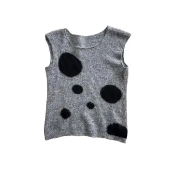 마츠오 인터내셔널 니트 베스트 그레이 도트 위시코어