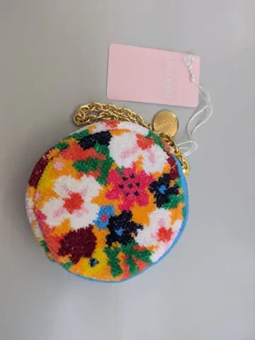 서클 키 파우치 컬러풀 꽃무늬