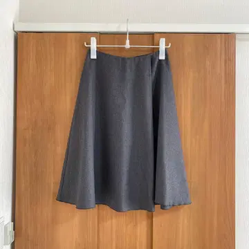 ROPE A 라인 무릎 기장 플레어 스커트 36 그레이 세레모니 대응