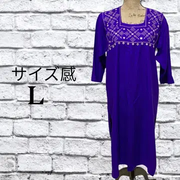 P58 여성용 원피스 자수 스퀘어넥 롱 기장 슬릿