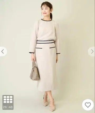 avv 바이컬러 블라우스 x 스커트 셋업