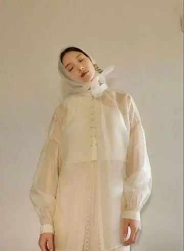 택 포함 새상품 eaphi 오간자 블라우스