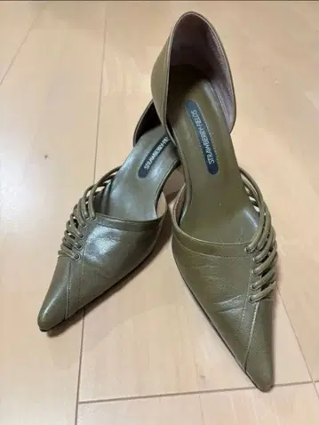 펌프스 올리브 여성용 스트로베리 필드 천연 가죽 23cm