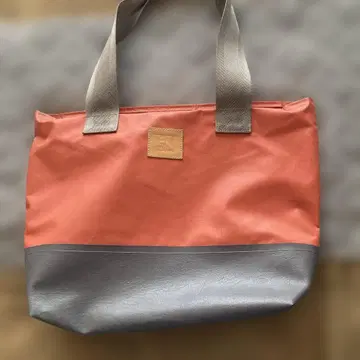 TENT 오렌지와 그레이 중형 토트백