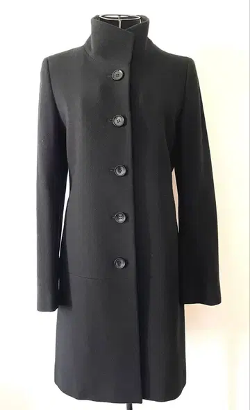 온워드 카시야마 ICB 스탠드 카라 코트 블랙 9호 울 캐시미어