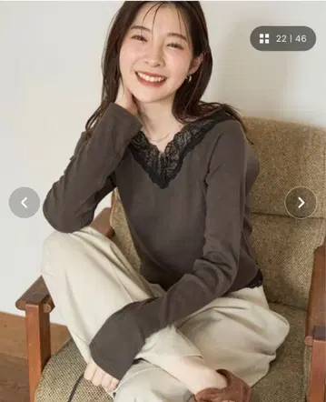 FREAK'S STORE 2way 가로 레이스 롱 슬리브 상의