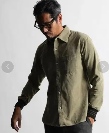 더퍼 USED 가공 코듀로이 리브 소매 셔츠 M