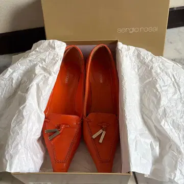 (중고) sergio rossi 오렌지 스틸레토 펌프스 36
