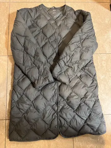 울트라 라이트 다운 롱 자켓 L 올리브 그린