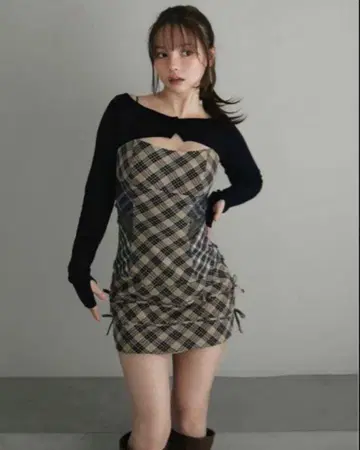 ANDMARY 아이네 세트 미니 드레스 베이지 S 사이즈